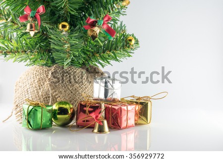 Christmas and new year decorations on white background