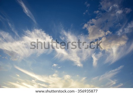 Blue sky with clouds in winter 