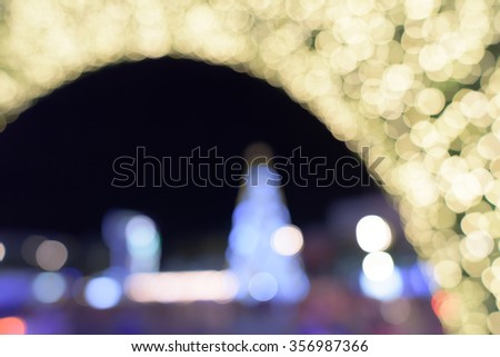 Blurred colorful circles bokeh of christmas lights