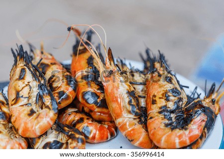 grilled prawns,grilled shrimps black burn
