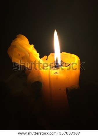 Candle wifh fire glowing 