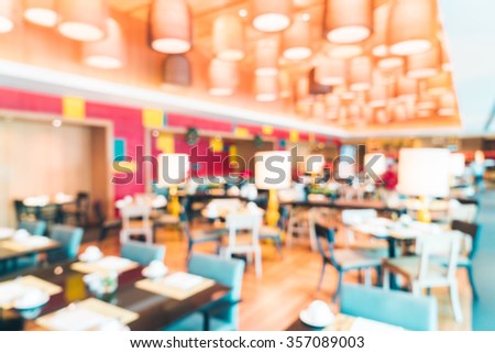 Abstract blur restaurant interior background - Filter effect processing