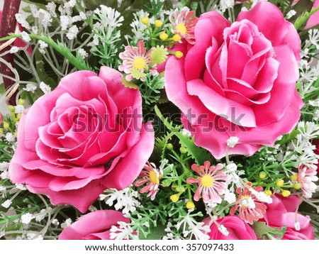 Beautiful artificial red roses flowers