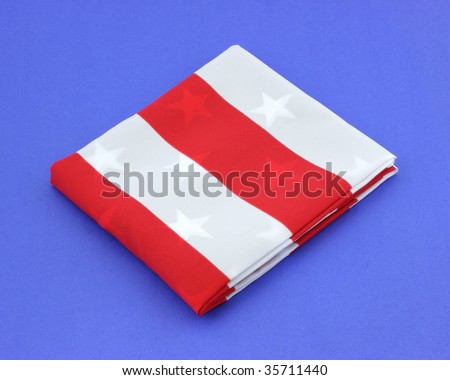 New American flag set against a blue background