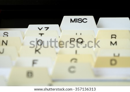 Closeup of index cards for business school or home organization, Selective focus on text MISC Royalty-Free Stock Photo #357136313
