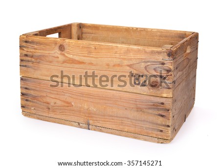 Wooden crate. Contains clipping path. Royalty-Free Stock Photo #357145271