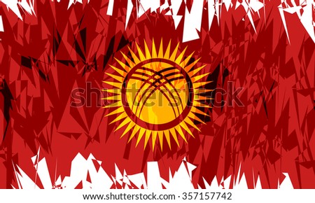 Flag of Kyrgyzstan in grunge style. Vector illustration.