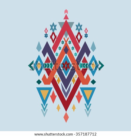Aztec tribal design mix geometric textile vector Royalty-Free Stock Photo #357187712