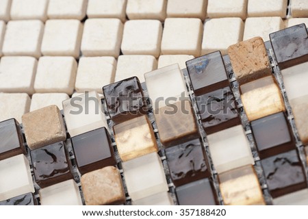 Brown, beige mosaic texture. Glass and stone.