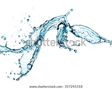 Water splash with drops