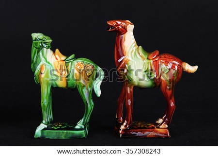 Tang sancai glaze horses