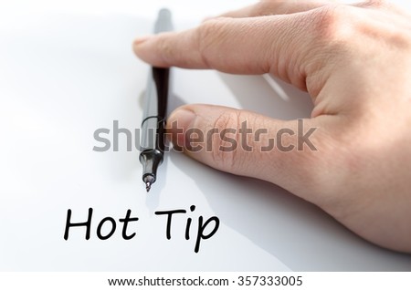 Hot tip text concept isolated over white background