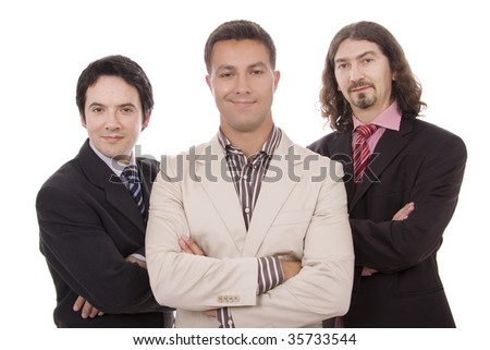 three business men together as a team