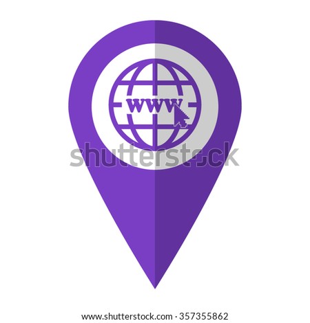 Internet - vector icon;  violet map pointer