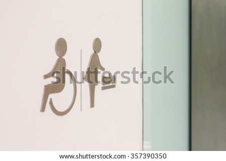 Toilet sign for Handicapped and baby