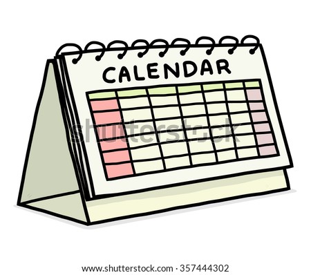 calendar / cartoon vector and illustration, hand drawn style, isolated on white background.