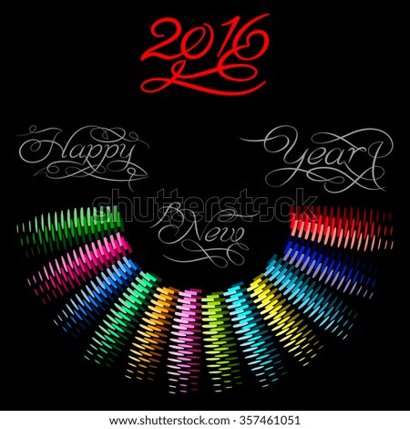 2016 New Year Calligraphy Design Raster Illustration