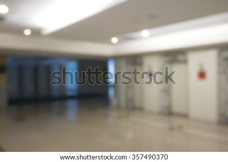 Blur hall and front information with bokeh background