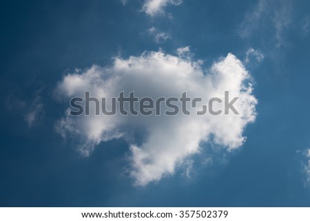 Blue sky with clouds close up