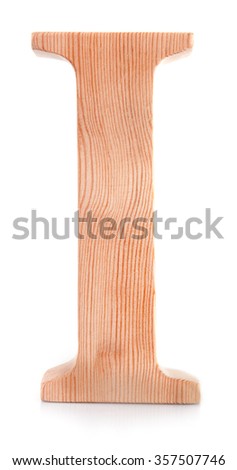 Wooden letter isolated on white