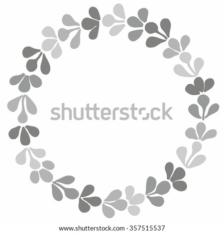 Grey laurel wreath vector frame on white background