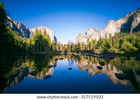 Typical view of the Yosemite National Park. Royalty-Free Stock Photo #357519503