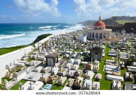 San Juan, Puerto Rico historic cemetery at Fort San Felipe Del Morro.