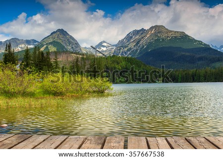 Stunning mountain lake in the High Tatras,Strbske Pleso,Slovakia,Europe