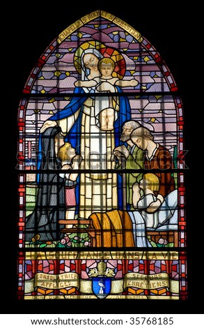 Pont-de-Beauvoisin (Savoie, Rhone-Alpes, France) - Stained glass into the St-Clement church