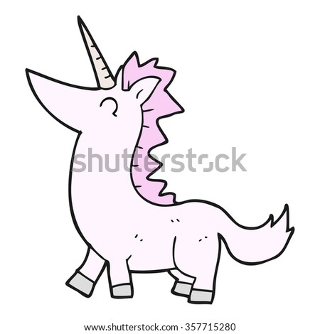 freehand drawn cartoon unicorn