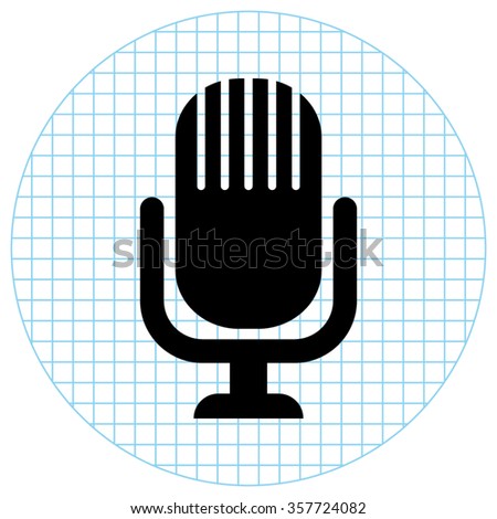 Microphone  - black vector icon
