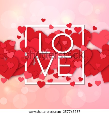 Happy valentines day and weeding design elements. Vector illustration invitation, menu, flyer, template. Pink Background With Ornaments, Hearts. Doodles and curls. Be my Valentine. Love. Royalty-Free Stock Photo #357763787