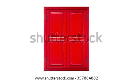 residential red closed window frame