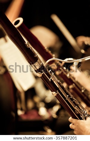 Bassoons in the orchestra closeup Royalty-Free Stock Photo #357887201