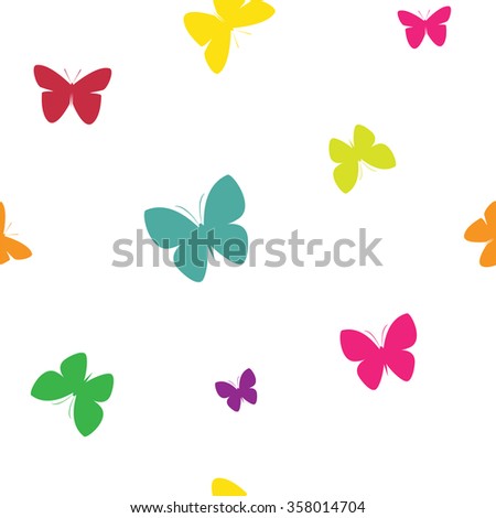 Butterfly vector art background design for fabric and decor. Seamless pattern