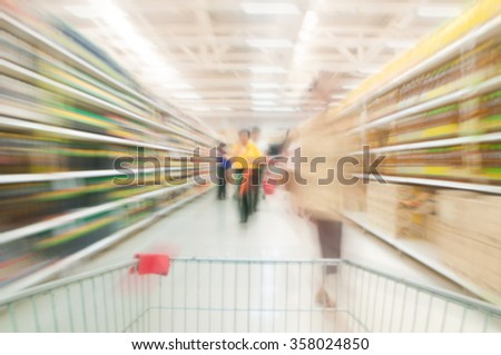 Supermarket blur background , Miscellaneous Product shelf