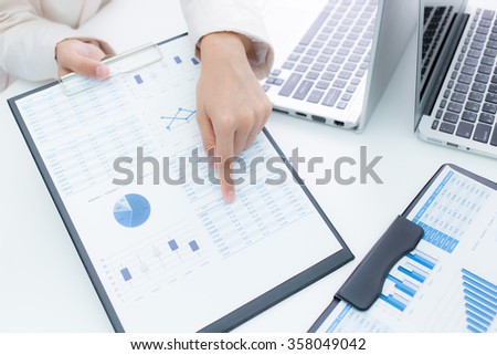 business woman working at office. accounting