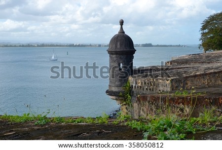 San Juan, Puerto Rico historic area at Fort San Felipe Del Morro.