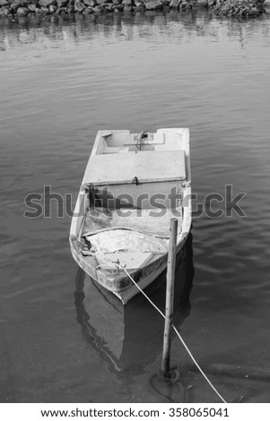 small boat in the pond