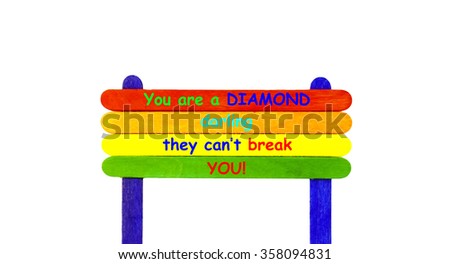 A set of isolated colorful ice cream sticks with written motivation words - motivational concept.