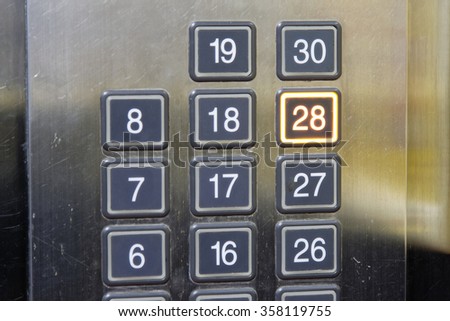 28 (twenty eight) floor elevator button with light