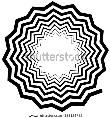 Abstract spiral, helix or volute with wavy - zigzag effect.