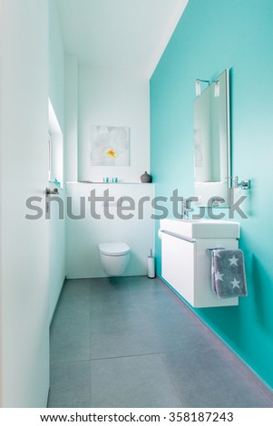 Modern guest toilet in a family home