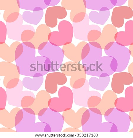 seamless pattern with pale rose hearts vector