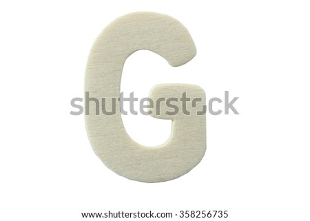 G letter word English alphabet made of wood. White background  isolated with path/ paths party pattern prosperity 
