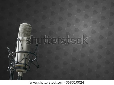 professional Microphone in radio studio