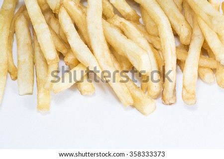 French Fires Potatoes on white background