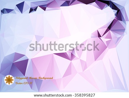 Abstract vector background .Mosaic Background .Pearl white . Polygon background .Mosaic of triangles .Creative design for business . Vector illustration with polygon logo . 