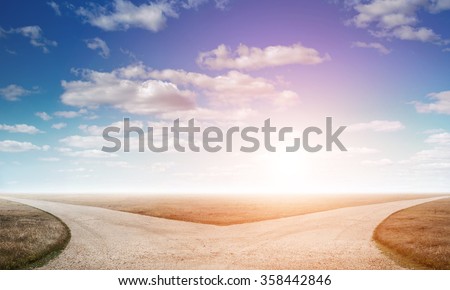 Countryside crossroad image Royalty-Free Stock Photo #358442846