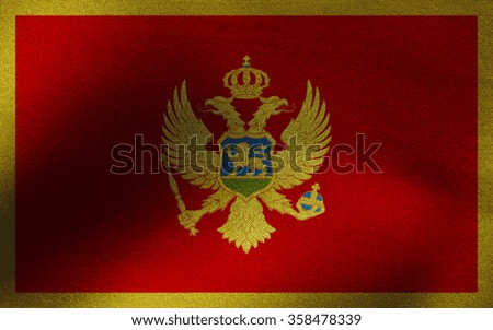 Closeup of Montenegro flag